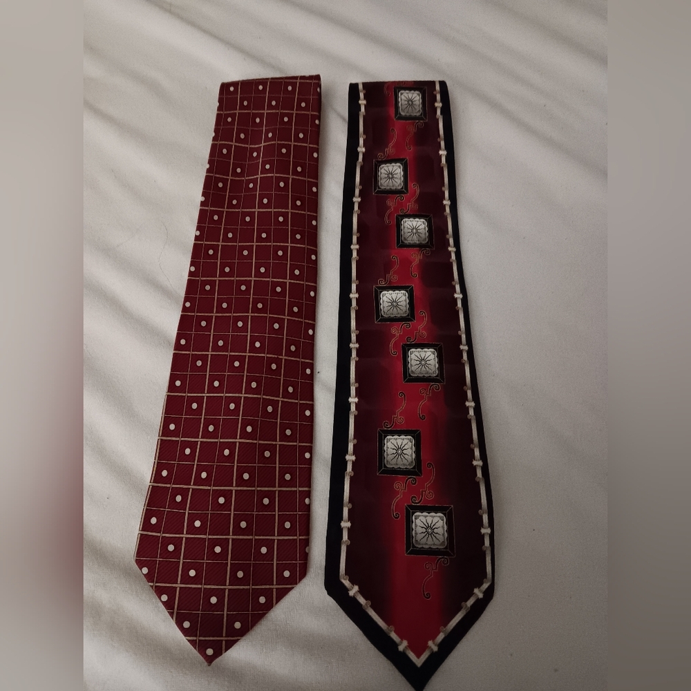 Set of two 100% Silk Ties UMO LORENZO / AVOLIO Italy